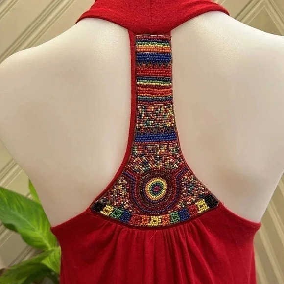 M Usa Dresses & Skirts - Beaded Racerback Dress details Size Small